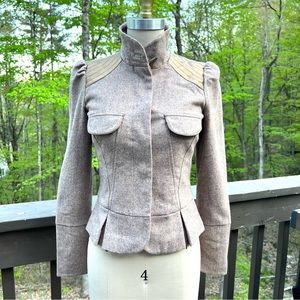 Arden B. Tailored Wool Jacket with Gold Accents